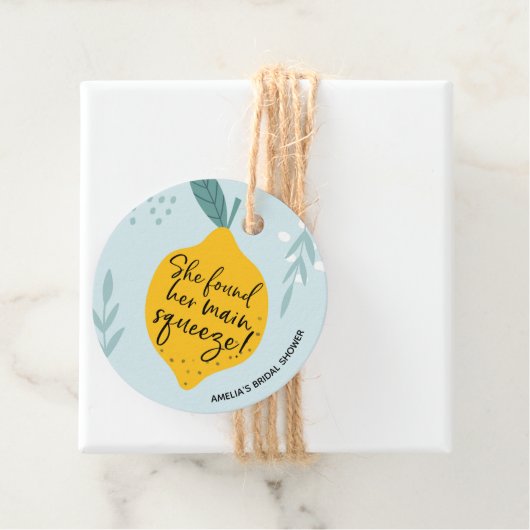 Ze vond haar Main Squeeze Fun Bruidsfeest Bedankjes Labels (In situ)