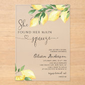 Ze vond haar Main Squeeze Vrijgezellenfeest Acryl Uitnodigingen (Voorkant)