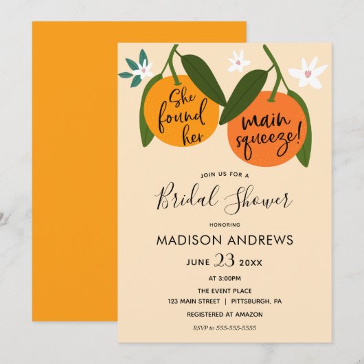 Ze vond haar Main Squeeze Vrijgezellenfeest Kaart (Voorkant / Achterkant)