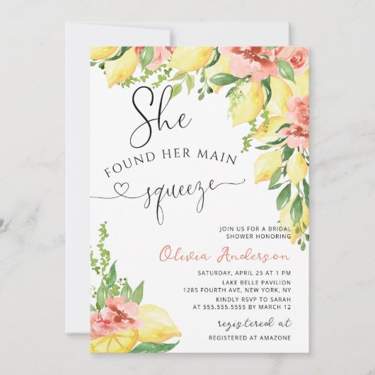 Ze vond haar Main Squeeze Vrijgezellenfeest QR Cod Kaart (Voorkant)