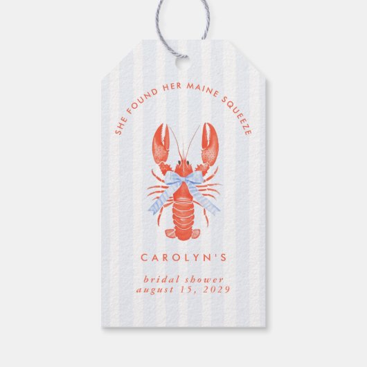 Ze vond haar Maine Squeeze Bruiloftsborrel  Cadeaulabel (Achterkant)