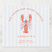 Ze vond haar Maine Squeeze Bruiloftsborrel  Sparkling Wijnetiket (Enkel label)