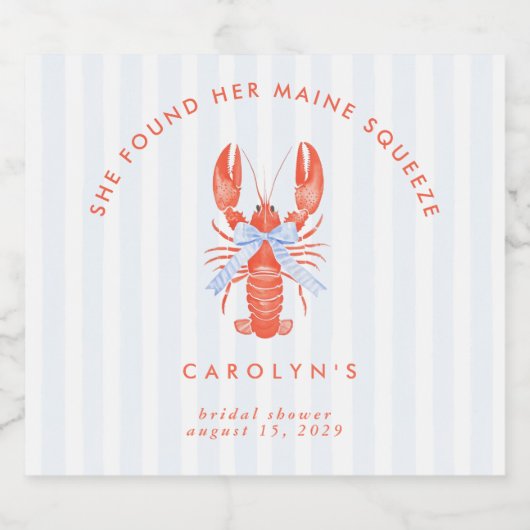 Ze vond haar Maine Squeeze Bruiloftsborrel  Sparkling Wijnetiket (Enkel label)