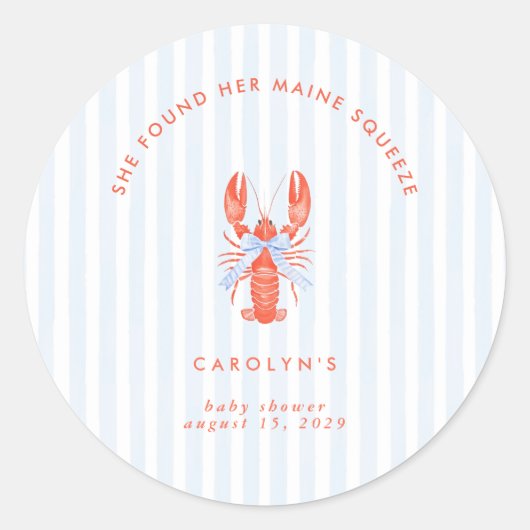Ze vond haar Maine Squeeze kustkreeft Ronde Sticker (Voorkant)