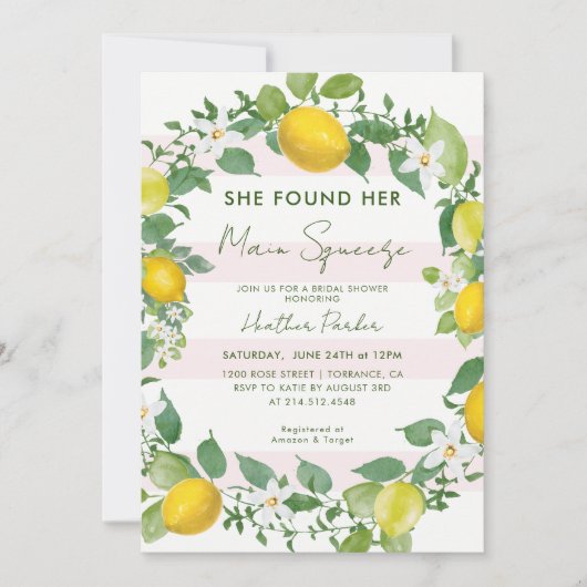 Ze vond haar Min Squeeze Citrus Vrijgezellenfeest Kaart (Voorkant)