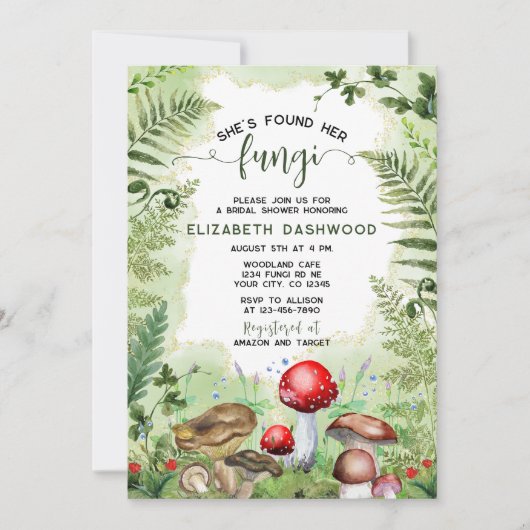 Ze vond haar paddenstoelenbos Vrijgezellenfeest Kaart (Voorkant)