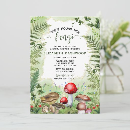 Ze vond haar paddenstoelenbos Vrijgezellenfeest Kaart (Staand voorkant)