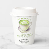 Ze vond haar perfecte matcha Bruids douche Papieren Bekers (Voorkant)