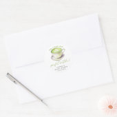 Ze vond haar perfecte matcha Bruids douche Ronde Sticker (Envelop)
