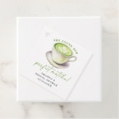 Ze vond haar perfecte matcha bruids-shower bedankjes labels (In situ)