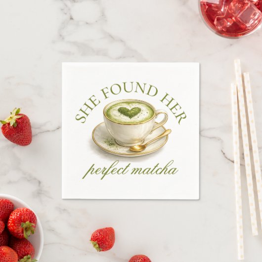 Ze vond haar perfecte Matcha Bruidsdouche Servet (Insitu)