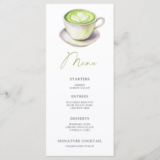 Ze vond haar perfecte matcha bruidsshowermenu menu (Voorkant)