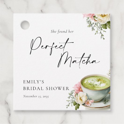 Ze Vond Haar Perfecte Matcha Bruidsuitnodiging Bedankjes Labels (Voorkant)