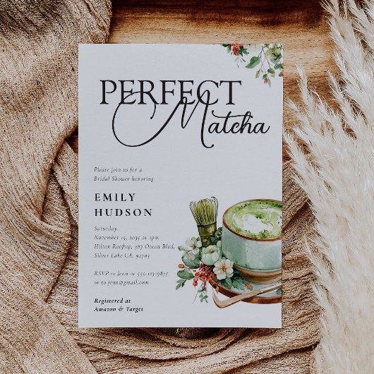 Ze Vond Haar Perfecte Matcha Bruidsuitnodiging Fee Kaart