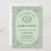 Ze Vond Haar Perfecte Matcha Bruidsuitnodiging Kaart (Voorkant)