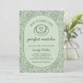 Ze Vond Haar Perfecte Matcha Bruidsuitnodiging Kaart (Staand voorkant)