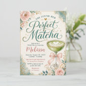 Ze vond haar perfecte Matcha Bruidsuitnodiging Kaart (Staand voorkant)