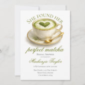 Ze Vond Haar Perfecte Matcha Bruidsuitnodiging Kaart (Voorkant)