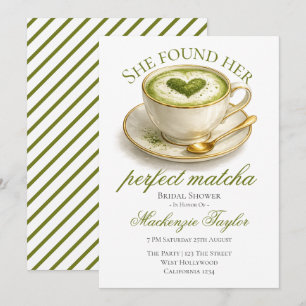 Ze Vond Haar Perfecte Matcha Bruidsuitnodiging Kaart