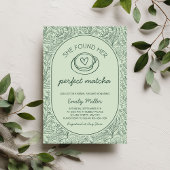 Ze Vond Haar Perfecte Matcha Bruidsuitnodiging Kaart