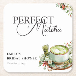 Ze Vond Haar Perfecte Matcha Bruidsuitnodiging Kartonnen Onderzetters