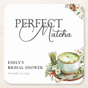 Ze Vond Haar Perfecte Matcha Bruidsuitnodiging Kartonnen Onderzetters