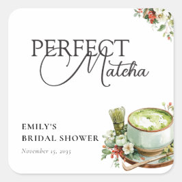 Ze Vond Haar Perfecte Matcha Bruidsuitnodiging Vierkante Sticker