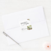 Ze Vond Haar Perfecte Matcha Bruidsuitnodiging Vierkante Sticker (Envelop)