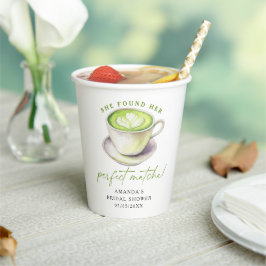 Ze vond haar perfecte matcha Bruidsuitvaart Papieren Bekers