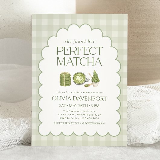 Ze vond haar perfecte Matcha Bruiloftsborrel Kaart