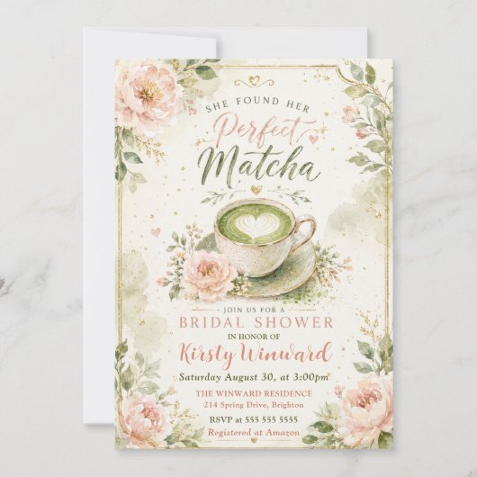 Ze vond haar perfecte Matcha Bruiloftsfeest Kaart (Voorkant)