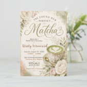 Ze vond haar perfecte Matcha Bruiloftsuitnodiging Kaart (Staand voorkant)