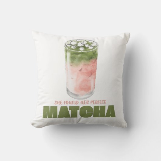 Ze Vond Haar Perfecte Matcha Design | Schattige Ma Kussen (Voorkant)