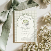 Ze Vond Haar Perfecte Matcha Gingham Bruiloftsborr Kaart