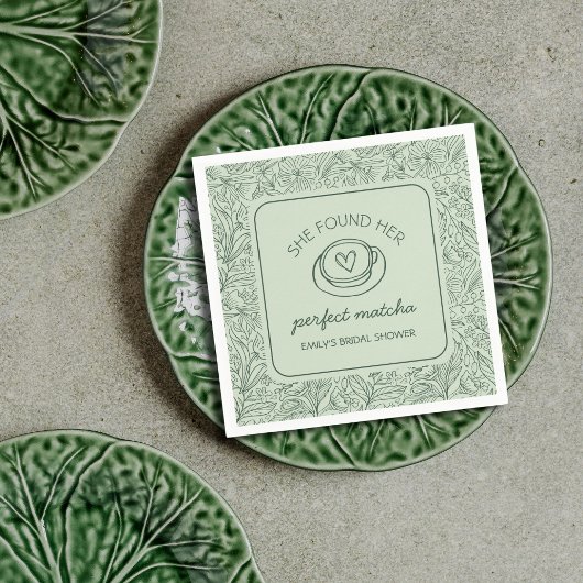 Ze vond haar perfecte Matcha groene bruidsdouche Servet