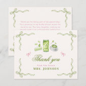 Ze Vond Haar Perfecte Matcha Kom Bruidsjonker  Bedankkaart (Voorkant / Achterkant)