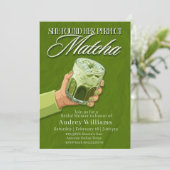 Ze Vond Haar Perfecte Matcha Uitnodiging (Staand voorkant)