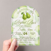 Ze vond haar perfecte peer elegante Vrijgezellenfe Acryl Uitnodigingen (Insitu (Draagbaar))