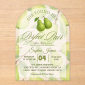 Ze vond haar perfecte peer elegante Vrijgezellenfe Acryl Uitnodigingen (Voorkant)