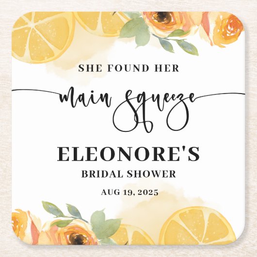 Ze vond haar Squeeze Bruiloftsborrel Kartonnen Onderzetters (Voorkant)