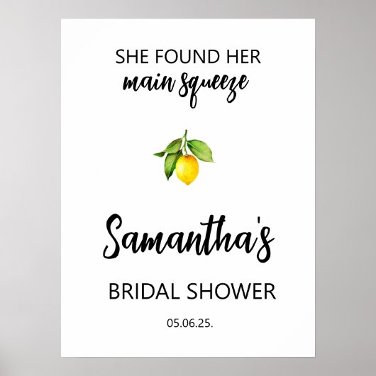 Ze vond haar squeeze Vrijgezellenfeest Welcome Sig Poster (Voorkant)