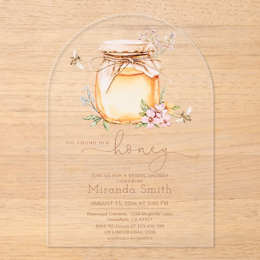 Ze vond haar Vrijgezellenfeest Acryl Uitnodigingen (Voorkant)