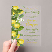 Ze vond haar Vrijgezellenfeest Lemon Acryl Uitnodigingen (Insitu (Draagbaar))