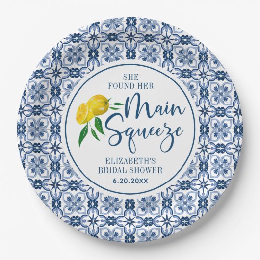 Ze vond haar Vrijgezellenfeest op het hoofdplein Papieren Bordje (Voorkant)