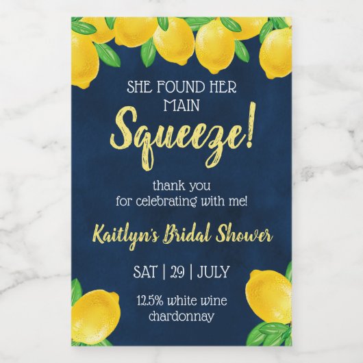 Ze vond haar Vrijgezellenfeest op het hoofdplein Wijn Etiket (Enkel label)