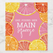 Ze vond haar Vrijgezellenfeest op het hoofdplein Wijn Etiket (Enkel label)