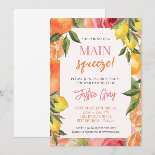 Ze vond haar Vrijgezellenfeest-uitnodiging op het  Kaart (Voorkant / Achterkant)