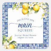 Ze vond haar Vrijgezellenfeest van de hoofdpleiste Vierkante Sticker (Voorkant)