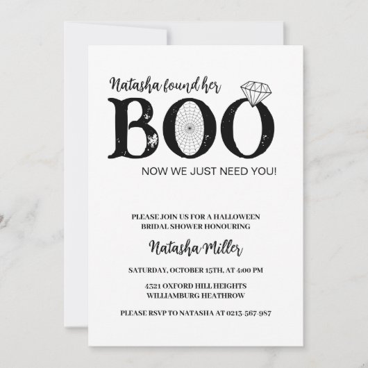 Ze vond haar zwarte Halloween Vrijgezellenfeest Kaart (Voorkant)