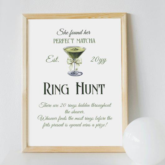 Ze Vond Perfect Matcha Bruiloft Borrel Ring Jacht Poster